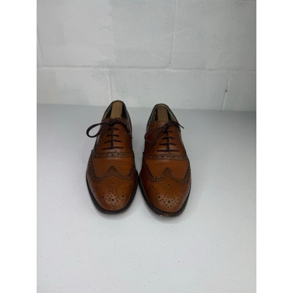VTG Salvatore Ferragamo Oxford Mens 10 B  Dress Shoes Brown Leather